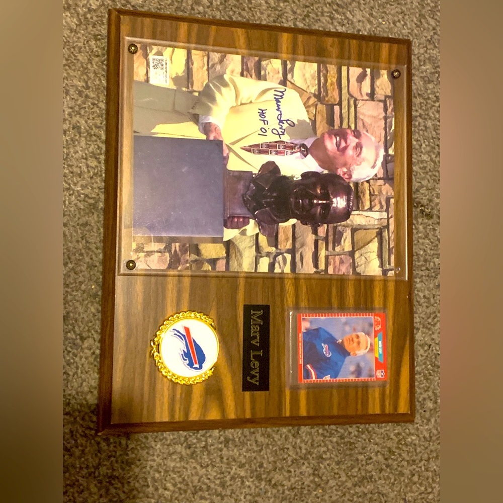 Hand Signed Marv Levy (Buffalo Bills Coach) Authentic Collector Plague